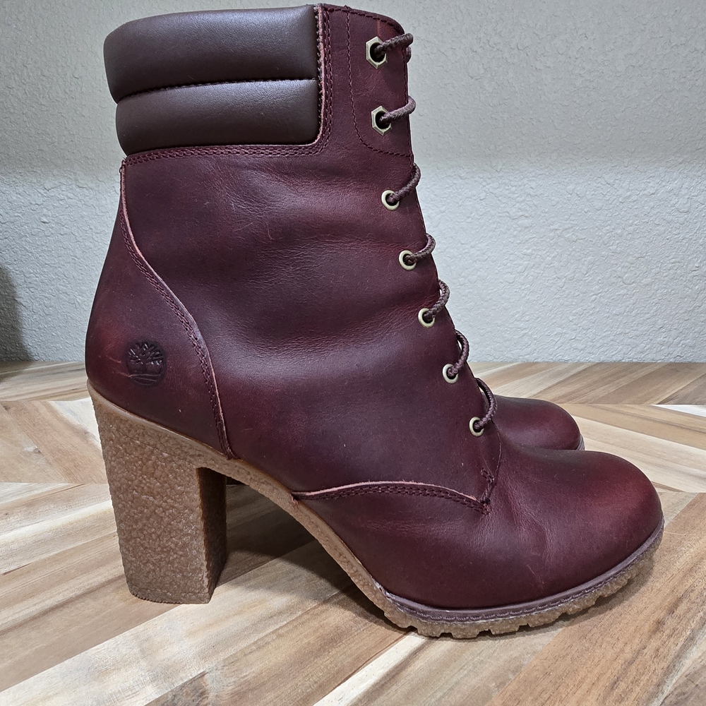 Timberland Women's Burgundy Tillston Leather Boots